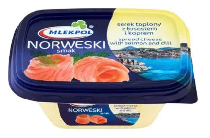Плавленый сыр с лососем и укропом Mlekopol