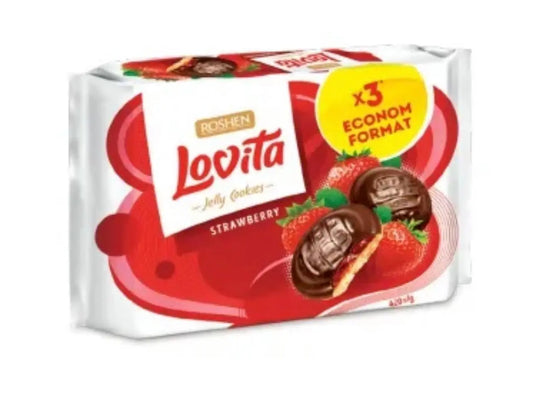 Печенье LOVITA с желейной начинкой (клубника)